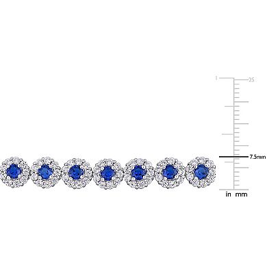 Stella Grace Sterling Silver Lab-Created Blue & White Sapphire Bracelet