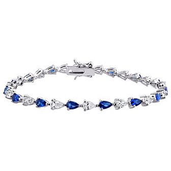 Stella Grace Sterling Silver Lab-Created Blue & White Sapphire Bracelet