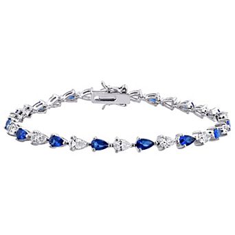 Stella Grace Sterling Silver Lab-Created Blue & White Sapphire Bracelet