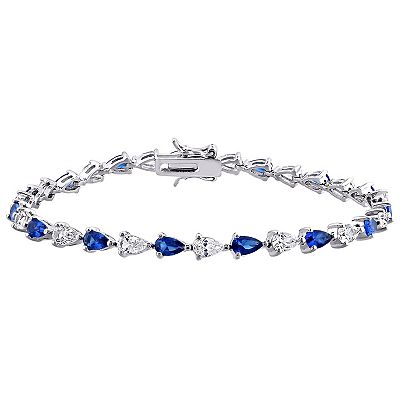 Stella Grace Sterling Silver Lab-Created Blue & White Sapphire Bracelet