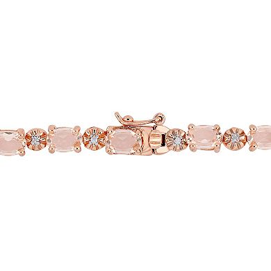 Stella Grace 18k Rose Gold Over Silver Morganite & Diamond Accent Bracelet