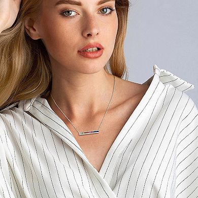 Stella Grace Sterling Silver Multicolor Lab-Created Sapphire Necklace