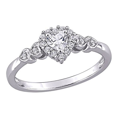 Stella Grace Sterling Silver Diamond Accent & Lab-Created White ...