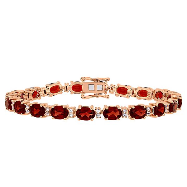 Garnet on sale bracelet gold