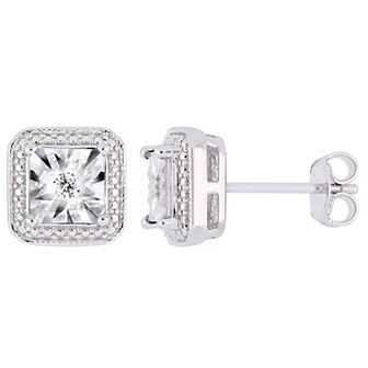 Stella Grace Sterling Silver Diamond Accent Stud Earrings