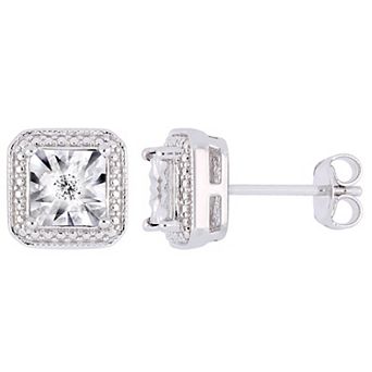 Stella Grace Sterling Silver Diamond Accent Stud Earrings