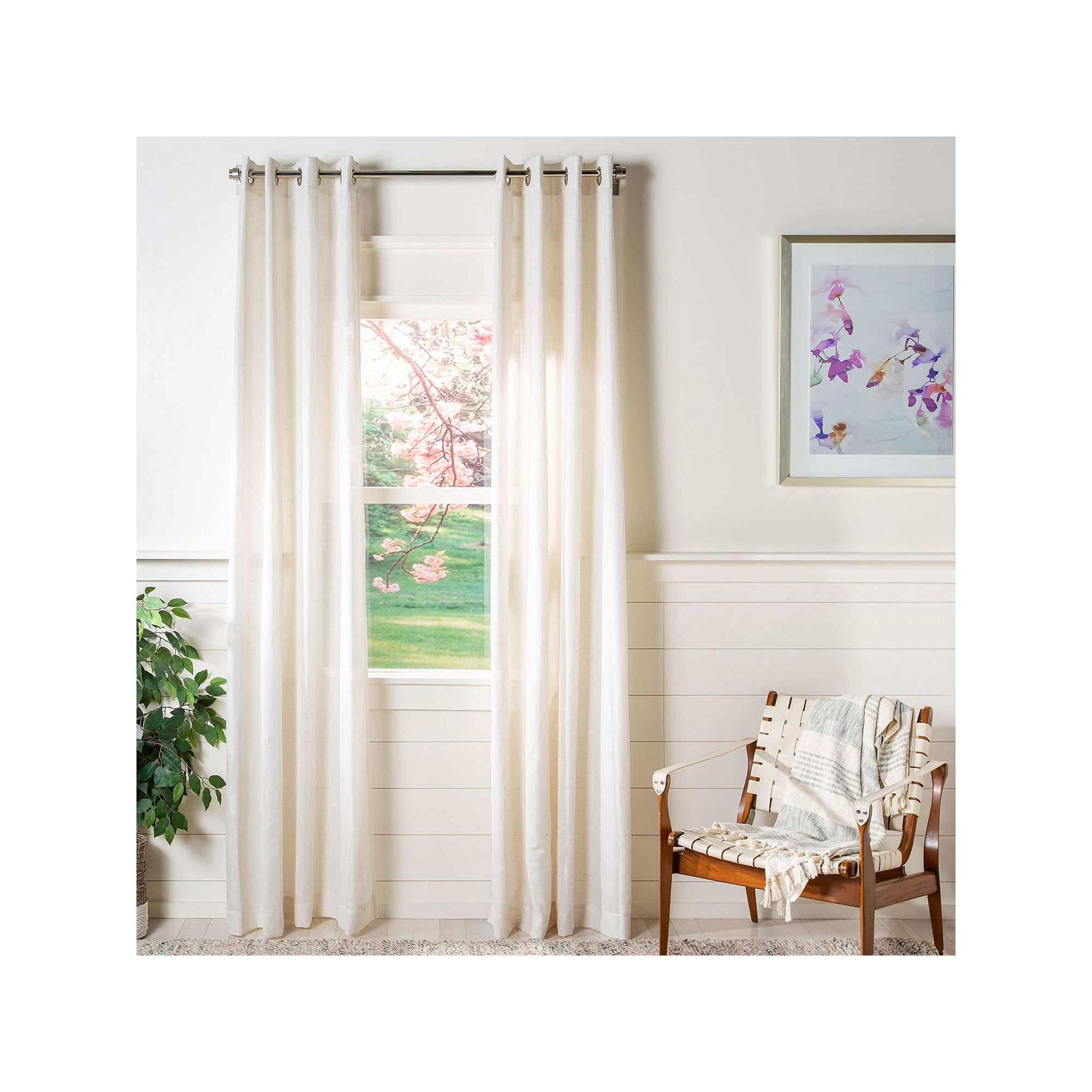 Safavieh Layland 1-Panel Window Curtain, Beige
