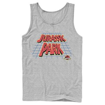 Men's Jurassic Park Tilted Retro Grid Logo Tank Top