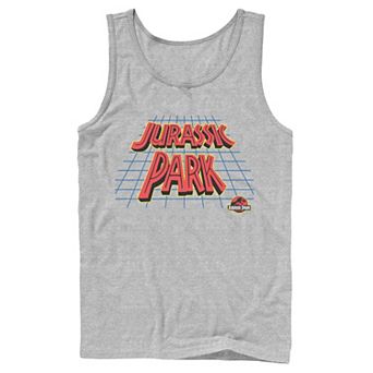 Men's Jurassic Park Tilted Retro Grid Logo Tank Top