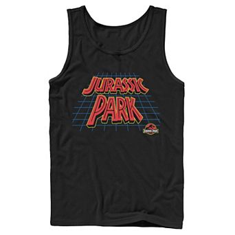 Men's Jurassic Park Tilted Retro Grid Logo Tank Top