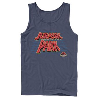 Men's Jurassic Park Tilted Retro Grid Logo Tank Top