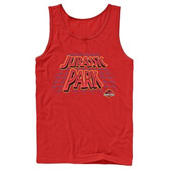 Men's Jurassic Park Tilted Retro Grid Logo Tank Top
