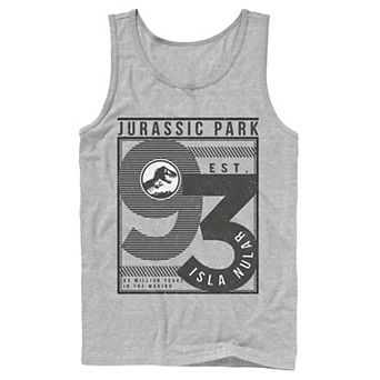 Men's Jurassic Park Est. 93 Isla Nublar Poster Tank Top