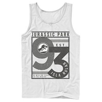 Men's Jurassic Park Est. 93 Isla Nublar Poster Tank Top