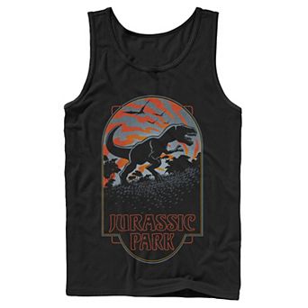 Men's Jurassic Park T Rex Silhouette Tonal Sunset Tank Top