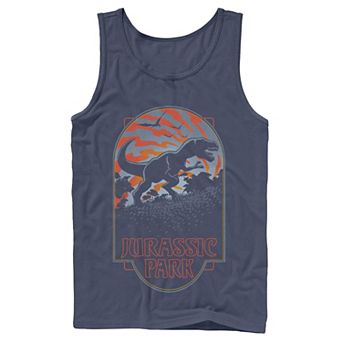 Men's Jurassic Park T Rex Silhouette Tonal Sunset Tank Top