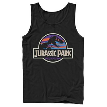 Men's Jurassic Park Abstract Color Logo Tank Top