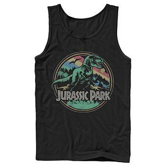 Men's Jurassic Park T Rex Distressed Retro Logo Tank Top