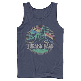 Men's Jurassic Park T Rex Distressed Retro Logo Tank Top