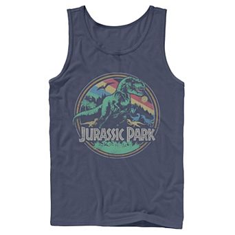 Men's Jurassic Park T Rex Distressed Retro Logo Tank Top