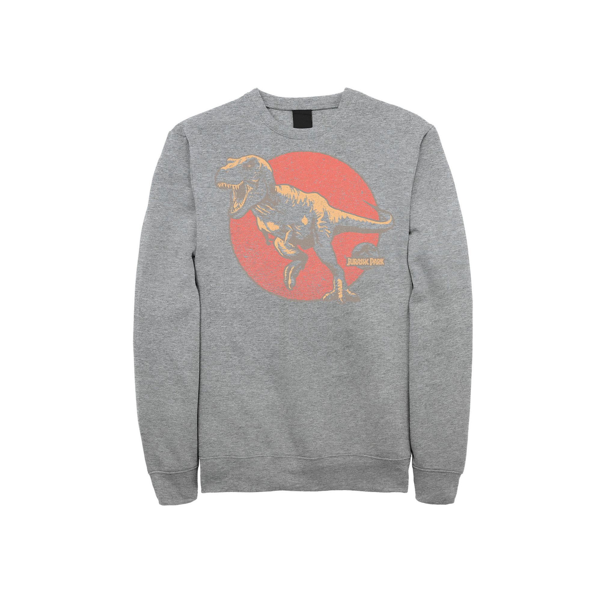 Mens Jurassic Park T-Rex Portrait Sweatshirt, Size: Small, Athletic Grey