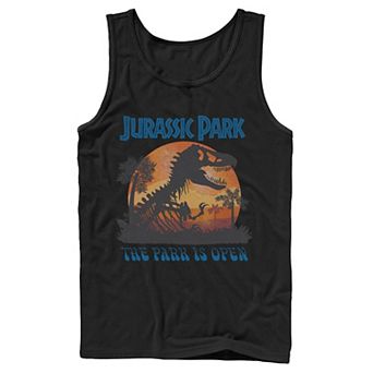 Men's Jurassic Park T Rex Sunset Portrait Tank Top