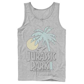 Men's Jurassic Park Palm Tree Sunset Logo Tank Top