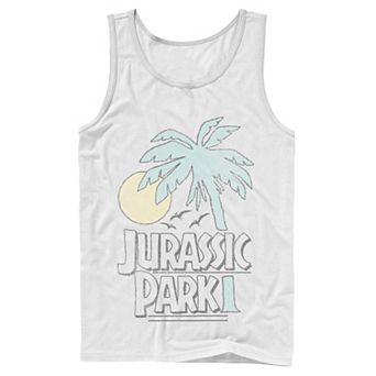 Men's Jurassic Park Palm Tree Sunset Logo Tank Top