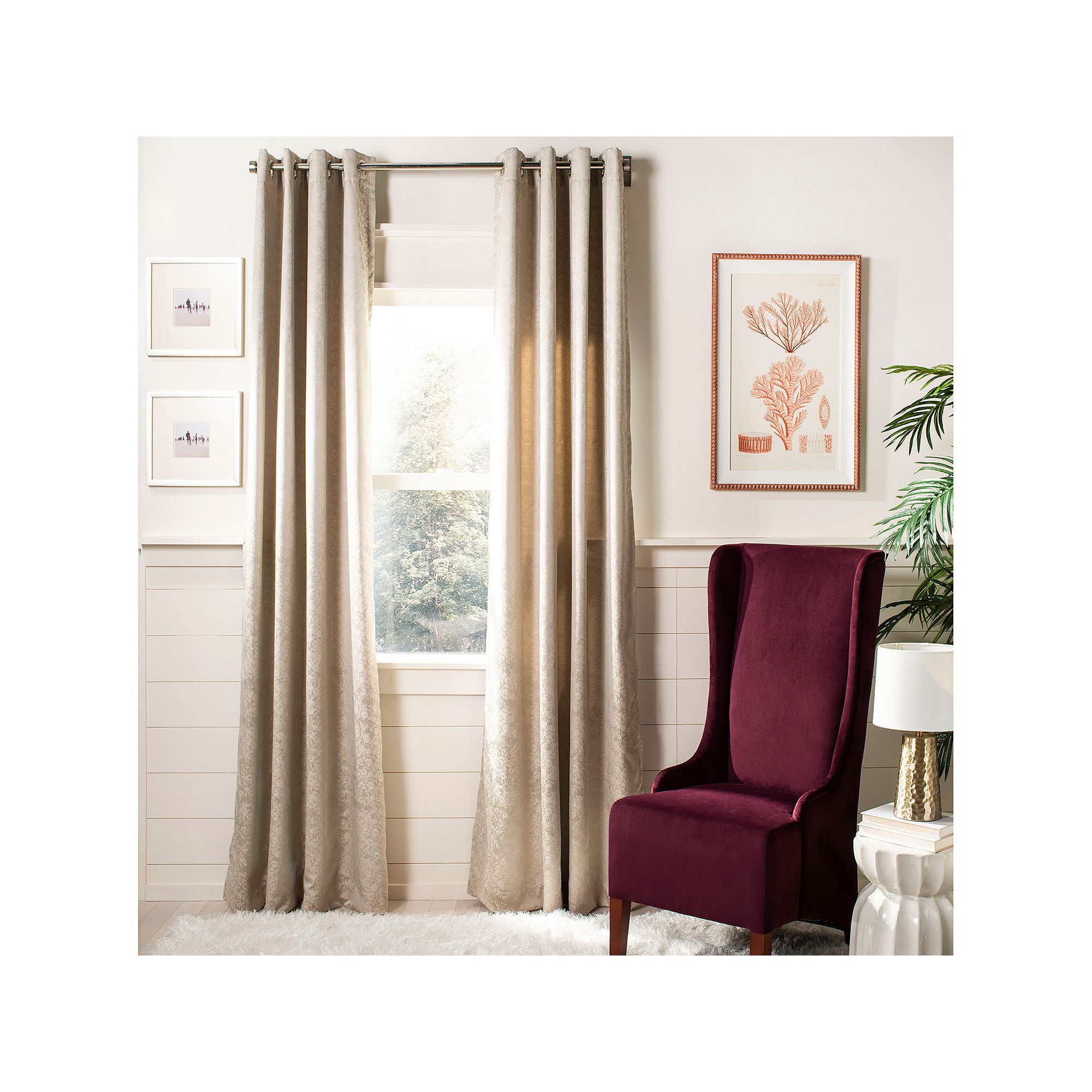 Safavieh Betra 1-Panel Window Curtain, Beige
