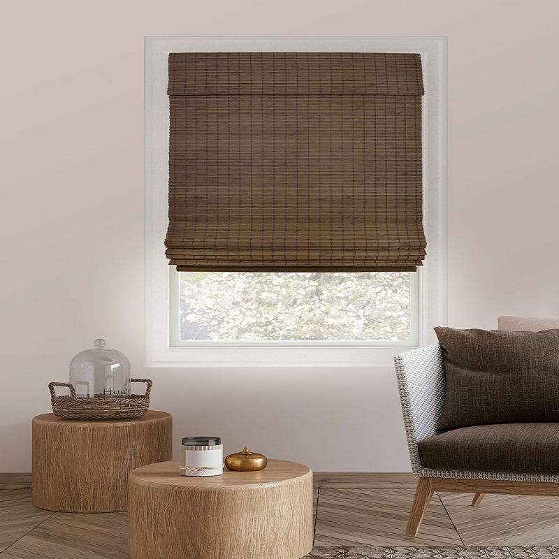 Chicology Cordless Room Darkening Bamboo Roman Window Shades  Moose 36 W X 64 H