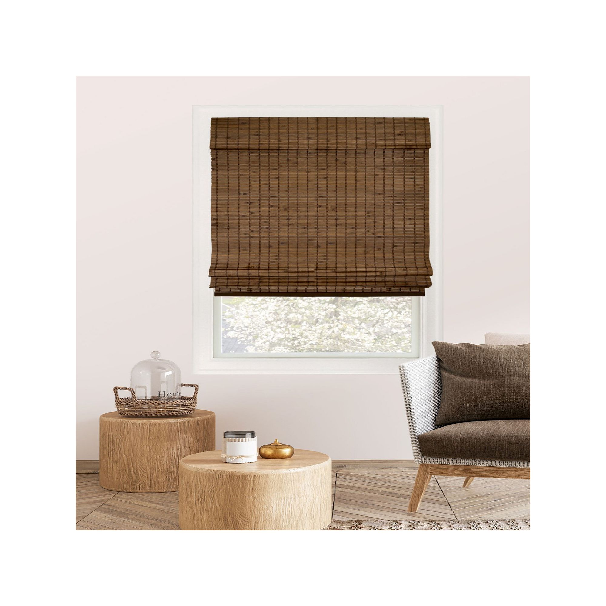 Chicology Cordless Roman Shades, Pinecone