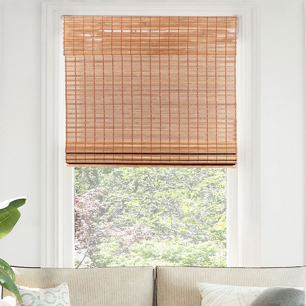 CHICOLOGY Cordless Bamboo Roman Shade, Squirrel (Room Darkening) 33"W X 64"H