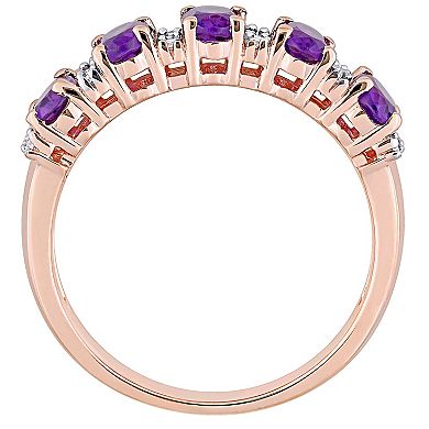 Stella Grace 14K Rose Gold Amethyst & 1/6 Carat T.W. Diamond Ring
