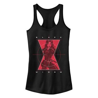 Juniors' Marvel Black Widow Target Logo Tank Top