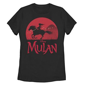 Disney's Mulan Live Action Mulan & Khan Sunset Silhouette Juniors' Tee