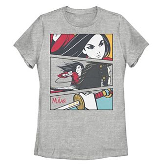 Disney's Mulan Comic Action Panels Juniors' Tee