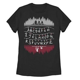 Juniors' Netflix Stranger Things Alphabet Lights Tee