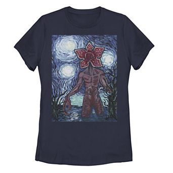 Juniors' Netflix Stranger Things Demogorgon Starry Night Style Poster Tee