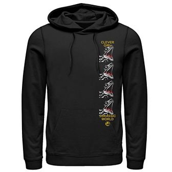 Men's Jurassic World Clever Raptor Head Side Print Hoodie