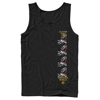 Men's Jurassic World Clever Raptor Head Side Print Tank Top