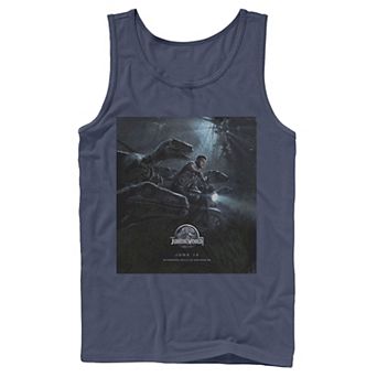Men's Jurassic World Owen Ride Raptor Movie Poster Tank Top
