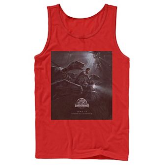 Men's Jurassic World Owen Ride Raptor Movie Poster Tank Top