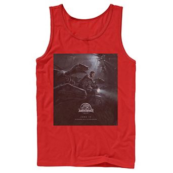 Men's Jurassic World Owen Ride Raptor Movie Poster Tank Top