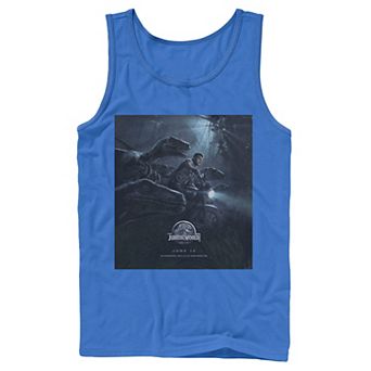 Men's Jurassic World Owen Ride Raptor Movie Poster Tank Top