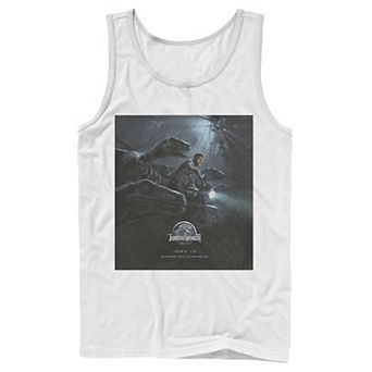 Men's Jurassic World Owen Ride Raptor Movie Poster Tank Top