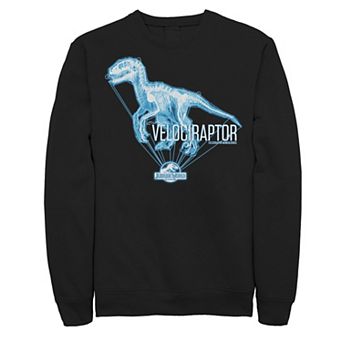 Men's Jurassic World Velociraptor Hologram Title Logo Sweatshirt