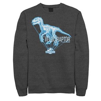 Men's Jurassic World Velociraptor Hologram Title Logo Sweatshirt