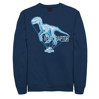 Men's Jurassic World Velociraptor Hologram Title Logo Sweatshirt