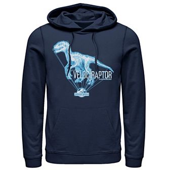 Men's Jurassic World Velociraptor Hologram Title Logo Hoodie