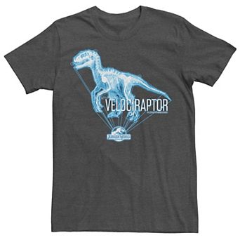 Men's Jurassic World Velociraptor Hologram Title Logo Tee